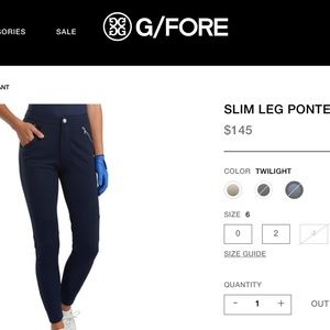 G/Fore Slim Leg Ponte Moto Pant